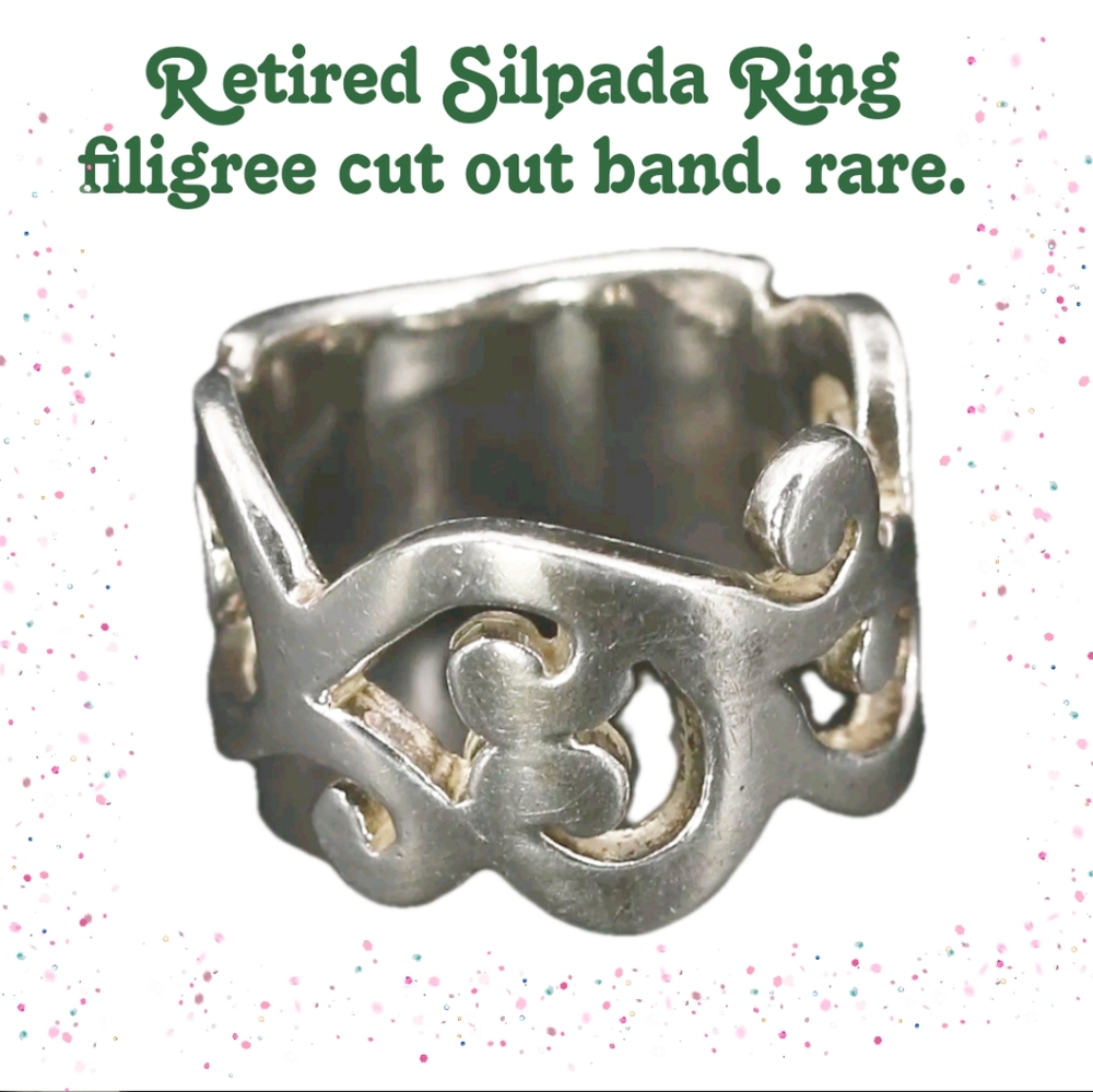 Sale SILPADA RETIRED Filigree Ornate Sterling Silver - Cutout Band Ring  😍9g